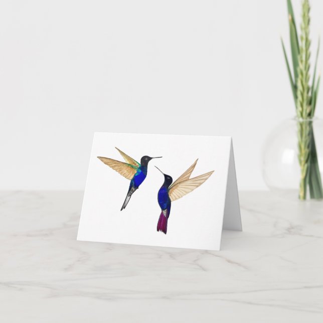 Zwei Coronet Hummingbirds Grußkarte Karte (Vorderseite)