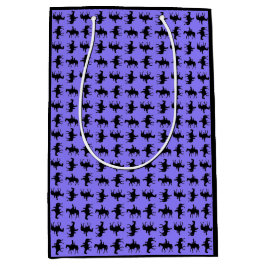Zwei Cowboys auf Pferden Silhouetten - Periwinkle Mittlere Geschenktüte