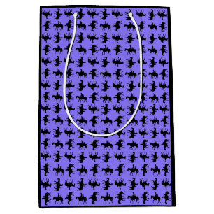 Zwei Cowboys auf Pferden Silhouetten - Periwinkle Mittlere Geschenktüte
