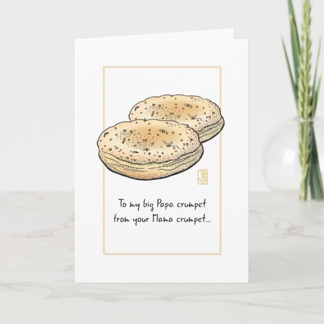 Zwei Crumpets "To my big Papa" Karte (Vorderseite)