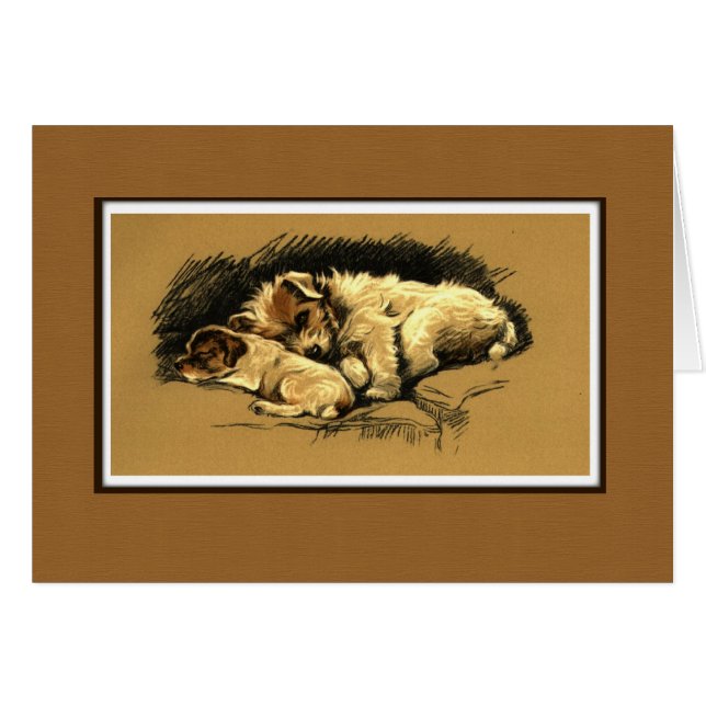 Zwei Cuddling Hunde Illustration (Vorderseite (Horizontal))