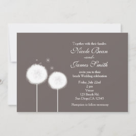 Zwei Dandelions Taupe Rustikale Hochzeitseinladung Einladung