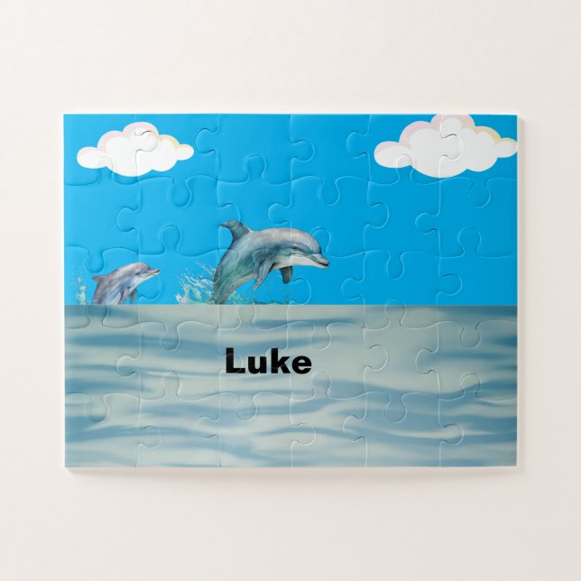 Zwei Delphine spielen (Horizontal)