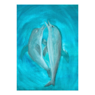 Zwei Delphine spielen frei und wild im Ozean Fotodruck