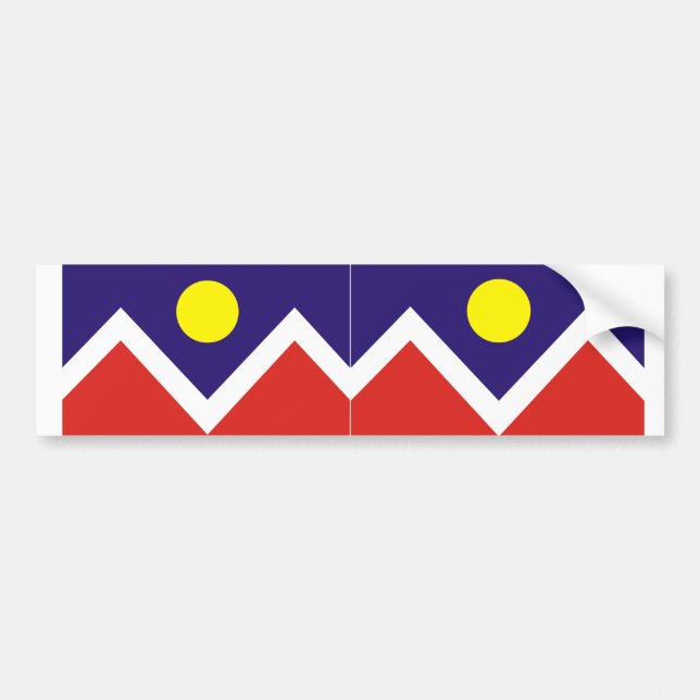 ZWEI Denver, Colorado Flag Autoaufkleber (Vorne)
