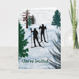 Zwei der Cross Country-Skifahrer-Schnee-Sturm Einladung