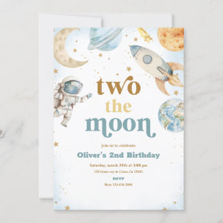Zwei der Mond Birthday Party Einladung