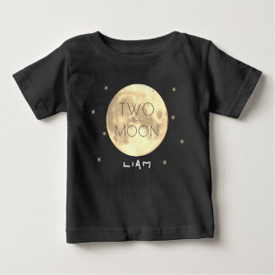Zwei der Mond Black 2. Geburtstag Boy Baby T-shirt