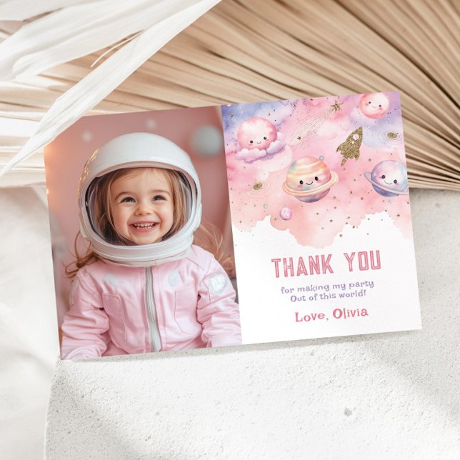 Zwei der Mond Girl Birthday Foto Dank Karte (Von Creator hochgeladen)