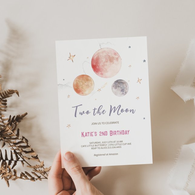 "ZWEI DER Mond" Weltraum - Einladung zum Geburtsta (Von Creator hochgeladen)