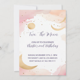 Zwei der Mond zweite Geburtstag Einladung