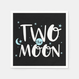 ZWEI DER MOON-Raketenschiff Space 2. Geburtstag Pa Serviette
