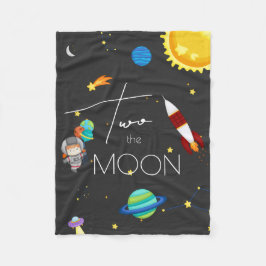 Zwei der Moon Space Themen Fleecedecke