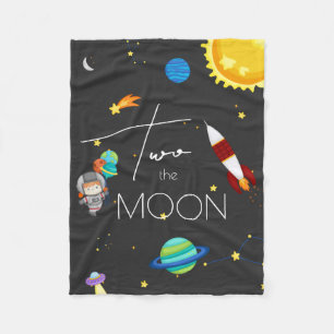 Zwei der Moon Space Themen Fleecedecke