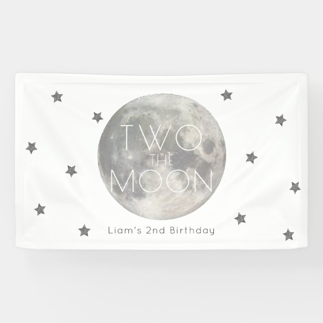 Zwei der weißen Silberjungen des Mond 2. Geburtsta Banner (Horizontal)
