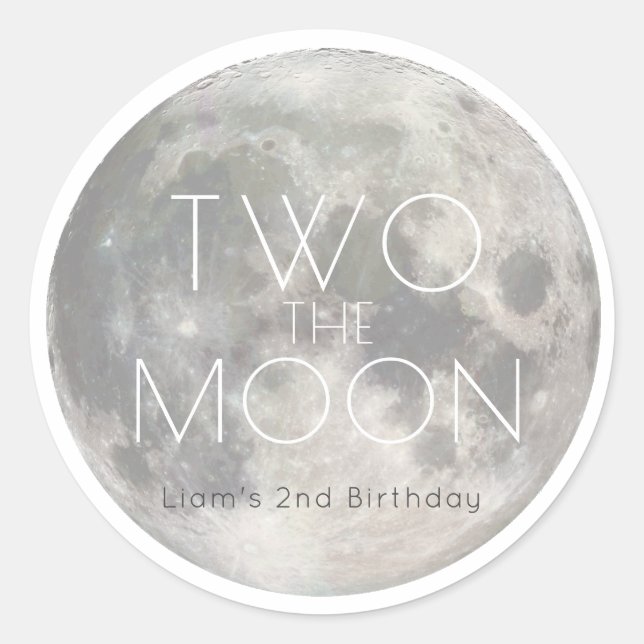 Zwei der weißen Silberjungen des Mond 2. Geburtsta Runder Aufkleber (Vorderseite)