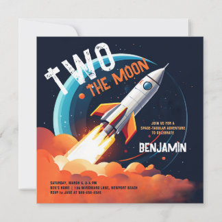 Zwei der Weltraum-Raketenplaneten Junge am 2. Gebu Einladung
