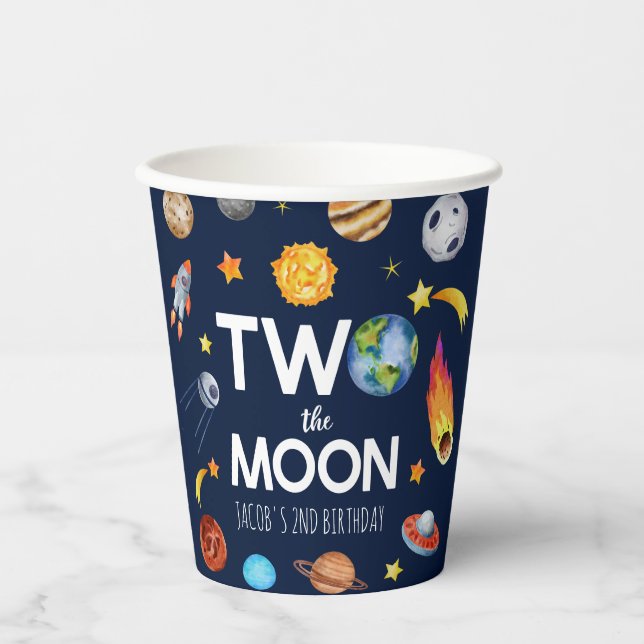 Zwei der Weltraumpartys auf dem Mond Pappbecher (Vorderseite)