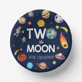 Zwei der Weltraumpartys auf dem Mond Pappteller