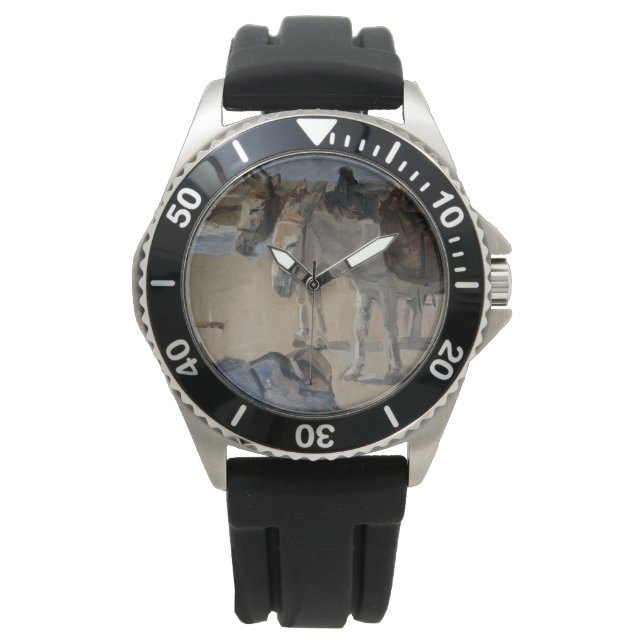 Zwei Donkeys (von Isaac Israels) Armbanduhr (Vorderseite)