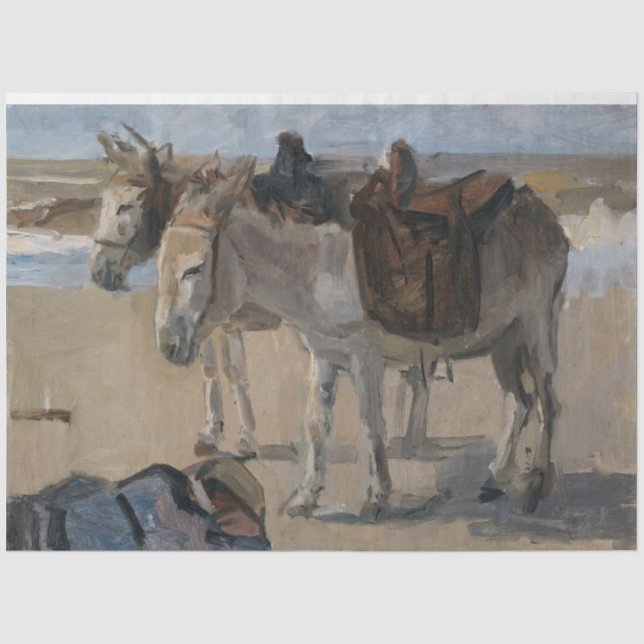 Zwei Donkeys (von Isaac Israels) Seidenpapier (Vorderseite)