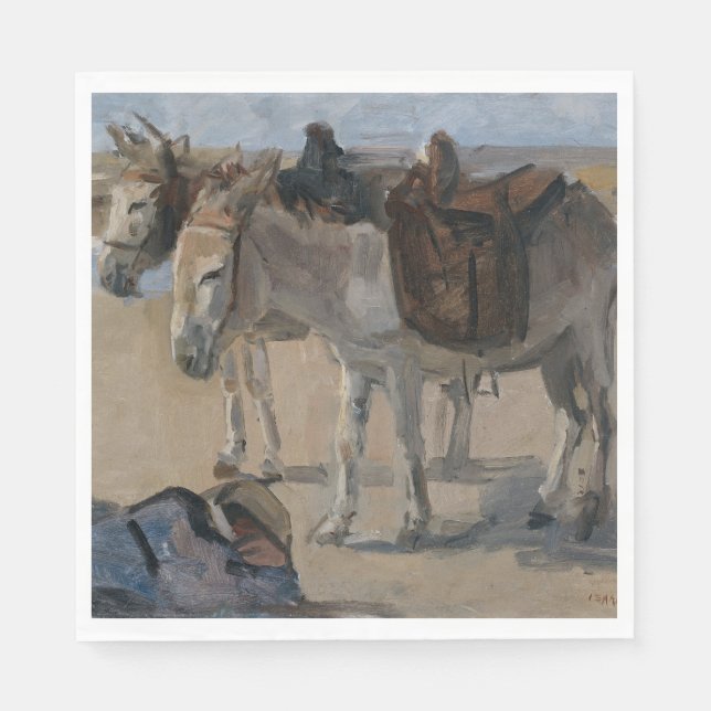 Zwei Donkeys (von Isaac Israels) Serviette (Vorderseite)