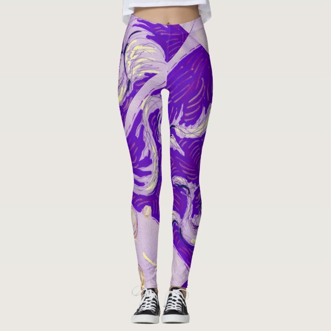 Zwei Drachen, drei Sonnen Leggings (Vorderseite)