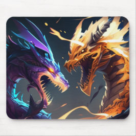 Zwei Drachen in der Schlacht Mousepad