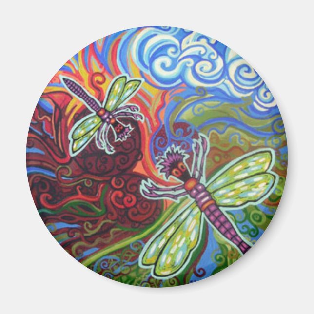 Zwei Dragonflies Magnet (Vorne)