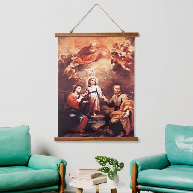 Zwei Dreifaltigkeiten Wandteppich Mit Holzrahmen (Wohnzimmer)