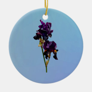 Zwei dunkle Lila Irische Keramik Ornament