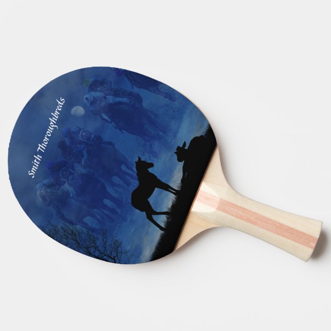 Zwei durchdachte Racehorse Foals Ping Pong Paddle Tischtennis Schläger (Seitenansicht)