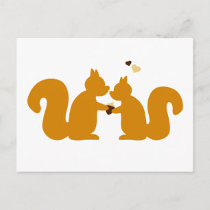 Zwei Eichhörnchen in Liebe Postkarte