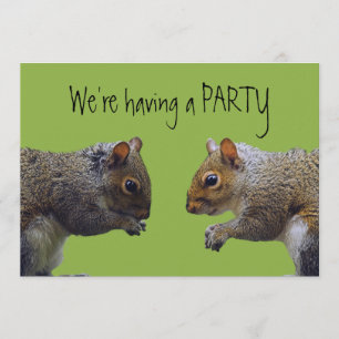 Zwei Eichhörnchen-Party Einladung