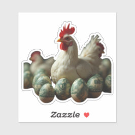 Zwei Eier über leicht Aufkleber