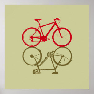 zwei einfache Fahrräder Poster