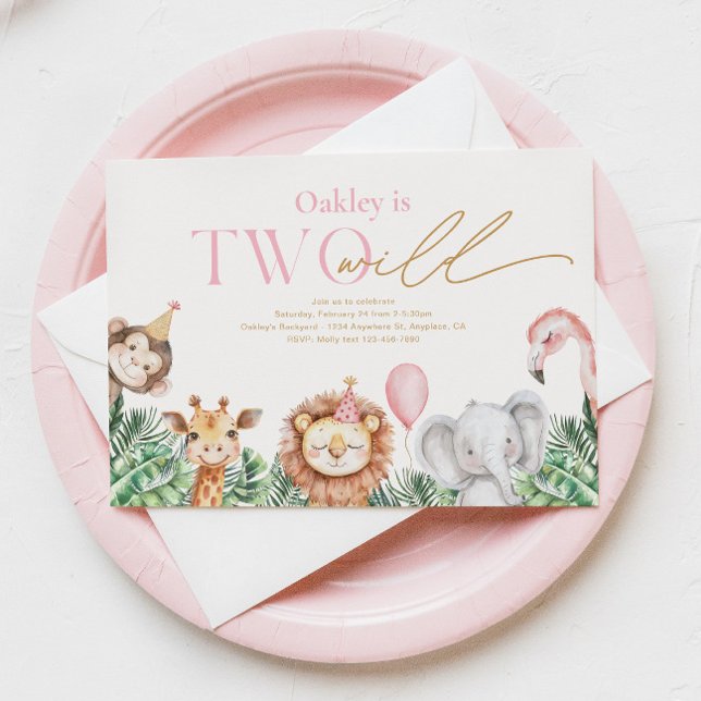 Zwei Einladungen zum Geburtstag von Wildtieren (Von Creator hochgeladen)