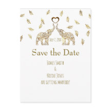 Zwei Elefanten-Gold-Hochzeit im Herbst Save the Da