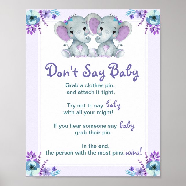 Zwei Elefanten sagen kein Baby Girl Duwer Game Poster (Vorne)