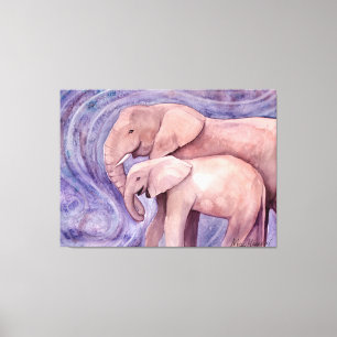Zwei Elefanten Wildlife-Kunst von Molly Harrison Leinwanddruck