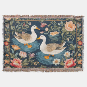 Zwei elegante Enten, inspiriert von William Morris Decke