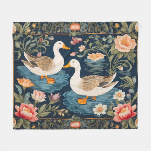 Zwei elegante Enten, inspiriert von William Morris Fleecedecke