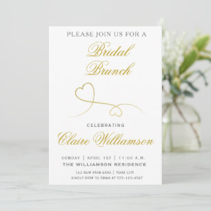 Zwei elegante Goldherzen Einladung von Bridal Br
