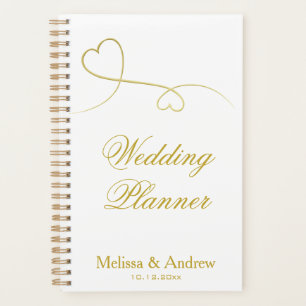Zwei elegante Goldherzen Hochzeit Planer