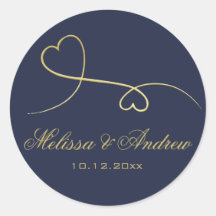 Zwei elegante Goldherzen Personalisierte blaue Hoc