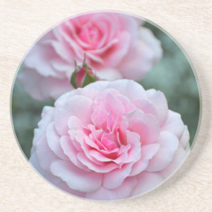 Zwei elegante rosa Rosen Getränkeuntersetzer