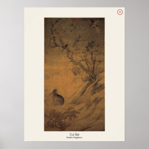 Zwei Elstern und ein Hase - Cui Bai, Song-Dynastie Poster
