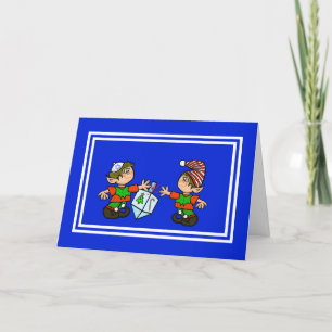 Zwei Elves Chrismukkah Card Karte