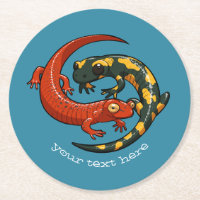 Zwei engagierte lächelnde Salamander Friends Carto