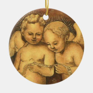 "Zwei Engel, die" Weihnachtenc$verzierung-engel Keramikornament